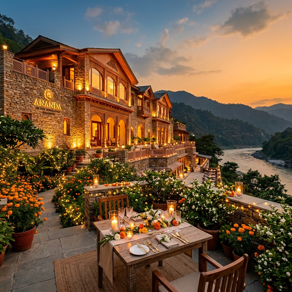 Tisya Resort exterior at golden hour